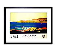 Wee Blue Coo TRAVEL ANGLESEY ISLAND WALES MENAI STRAIT LANDSCAPE BOAT FRAMED PRINT F97X6979
