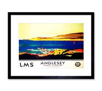 Wee Blue Coo Travel Anglesey Island Wales Menai Strait Landscape Boat Framed Wall Art Print