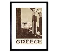Wee Blue Coo TRAVEL ATHENS GREECE PARTHENON ACROPOLIS ANCIENT COLUMN FRAMED PRINT B12X6341