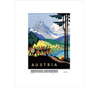 Wee Blue Coo TRAVEL AUSTRIA ALPINE MUSIC BAND MOUNTAIN HORN DRUM FRAMED ART PRINT B12X6345