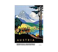 Wee Blue Coo Travel Austria Alpine Music Band Mountain Horn Drum Wall Art Print