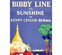 Wee Blue Coo Travel Bibby Line Egypt Ceylon Burma Ship Art Print Poster Wall Decor 12X16 Inch