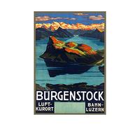 Wee Blue Coo Travel Burgenstock Mountain Switzerland Lake Lucerne Alps Wall Art Print