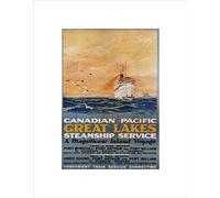 Wee Blue Coo TRAVEL CANADIAN PACIFIC GREAT LAKES STEAMSHIP SERVICE CANADA SHIP PRINT B12X1523