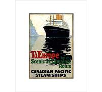 Wee Blue Coo Travel Canadian Pacific Liner Steamship St Lawrence River Canada Wall Art Print