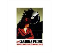 Wee Blue Coo TRAVEL CANADIAN PACIFIC TRAIN RAIL LOCOMOTIVE CANADA AD FRAMED ART PRINT B12X1533