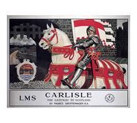 Wee Blue Coo TRAVEL CARLISLE KNIGHT CASTLE HORSE GATEWAY SCOTLAND UK BRITISH POSTER 957PY