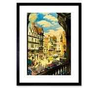 Wee Blue Coo TRAVEL CHESTER ENGLAND UK BRIDGE STREET ROWS RAIL FRAMED ART PRINT B12X7926