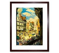 Wee Blue Coo Travel Chester England UK Bridge Street Rows Rail Framed Wall Art Print