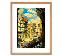 Wee Blue Coo Travel Chester England UK Bridge Street Rows Rail Framed Wall Art Print
