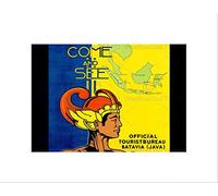 Wee Blue Coo TRAVEL COME SEE JAVA BORNEO SUMATRA NETHERLANDS NATIVE FRAMED ART PRINT B12X7928