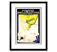 Wee Blue Coo Travel Condor Airline Rio De Janeiro Brazil Advertising Framed Wall Art Print