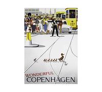 Wee Blue Coo Travel Copenhagen Smiling Duck Ad Retro Picture Wall Art Print