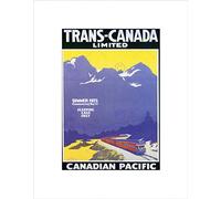 Wee Blue Coo Travel Cross Country Sleeper Train Rail Mountain Scenic Canada Wall Art Print