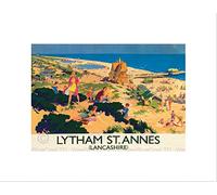 Wee Blue Coo TRAVEL ENGLAND LANCASHIRE LYTHAM ST ANNES BRITISH RAILWAYS FRAMED PRINT B12X7838