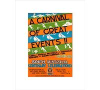 Wee Blue Coo TRAVEL EXHIBITION 1936 SOUTH AUSTRALIA CENTENARY EVENT FRAMED ART PRINT B12X6401