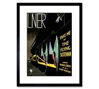 Wee Blue Coo TRAVEL FLYING SCOTSMAN STEAM TRAIN RAIL ENGINE UK FRAMED PRINT F97X6777