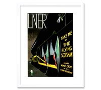 Wee Blue Coo TRAVEL FLYING SCOTSMAN STEAM TRAIN RAIL ENGINE UK FRAMED PRINT F97X6777