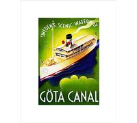 Wee Blue Coo Travel Gota Canal Gothenburg Sweden Boat Ship Scenic Vintage Art Wall Art Print