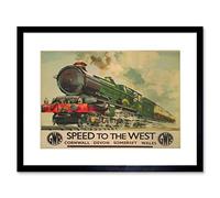 Wee Blue Coo Travel Gwr Railway Rail Train Steam Engine Retro Framed Print Picture F12X1242