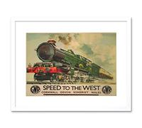 Wee Blue Coo Travel Gwr Railway Rail Train Steam Engine Retro Framed Print Picture F12X1242
