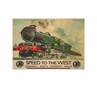Wee Blue Coo Travel Gwr Railway Rail Train Steam Engine Retro Picture Wall Art Print