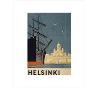 Wee Blue Coo TRAVEL HELSINKI FINLAND TUOMIOKIRKKO CATHEDRAL SHIP FRAMED ART PRINT B12X11346