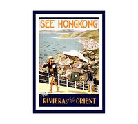 Wee Blue Coo Travel Hong Kong Riviera Orient Ad Picture Wall Art Print