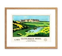 Wee Blue Coo Travel Hotel Gleneagles Scotland Lms Railway Golf Framed Wall Art Print
