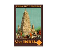 Wee Blue Coo Travel India Temple Budh Gaya Elephant Parade Asia Wall Art Print