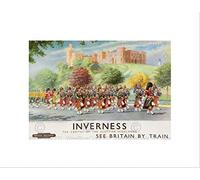 Wee Blue Coo TRAVEL INVERNESS BRITISH RAILWAYS SCOTLAND HIGHLANDER FRAMED ART PRINT B12X7849