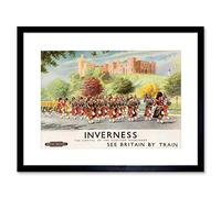 Wee Blue Coo Travel Inverness British Railways Scotland Highlander Framed Wall Art Print