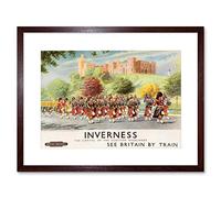 Wee Blue Coo Travel Inverness British Railways Scotland Highlander Framed Wall Art Print