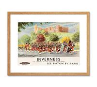 Wee Blue Coo Travel Inverness British Railways Scotland Highlander Framed Wall Art Print