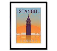 Wee Blue Coo Travel Istanbul Turkey Galata Tower Byzantine Framed Wall Art Print