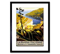 Wee Blue Coo TRAVEL ITALIAN RIVIERA PORTOFINO TOWN SEA LAKE ITALY FRAMED PRINT F97X6805