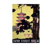 Wee Blue Coo Travel Japan Pagoda Deer Ad Retro Picture Wall Art Print