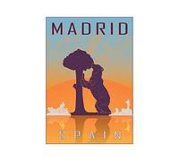 Wee Blue Coo TRAVEL MADRID SPAIN BEAR MADRONO TREE CITY SYMBOL FRAMED PRINT F12X7089