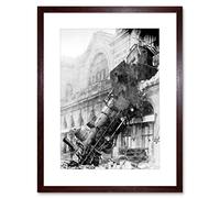 Wee Blue Coo Travel Memorabilia Train Crash Montparnasse Paris Picture Framed Wall Art Print