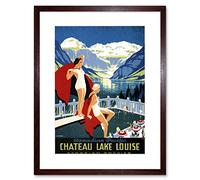 Wee Blue Coo Travel Mountain Lake Louise Rocky Rockies Canada Canadian Pacific Framed Wall Art Print