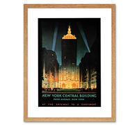Wee Blue Coo Travel New York Central Park Avenue Ad Picture Framed Wall Art Print