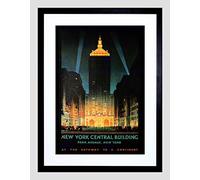 Wee Blue Coo Travel New York Central Park Avenue Vintage Advert Framed Wall Art Print