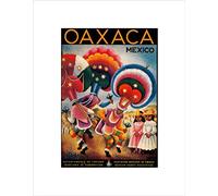 Wee Blue Coo TRAVEL OAXACA MEXICO HEADDRESS AZTEC DANCE CHILDREN FRAMED ART PRINT B12X6495