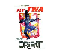 Wee Blue Coo Travel Orient Airline Advert Sculpture Asia Wall Art Print