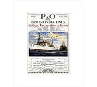 Wee Blue Coo TRAVEL PACIFIC ORIENT P&O SAIL SHIP LONDON UK VINTAGE ADVERT ART PRINT B12X1653