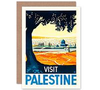 Wee Blue Coo TRAVEL PALESTINE ILLUSTRATION ADVERT NEW BIRTHDAY BLANK GREETINGS CARD