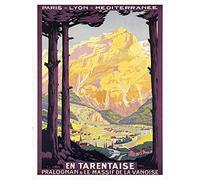 Wee Blue Coo Travel Pralognan Vanoise France Alpine Resort Mountain Valley Pine Art Print Poster Wall Decor 12X16 Inch