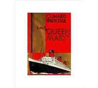 Wee Blue Coo TRAVEL QUEEN MARY SHIP OCEAN LINER BOAT MAST FUNNEL UK FRAMED PRINT B12X10320