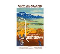 Wee Blue Coo Travel Queenstown New Zealand Coast Town Ocean Framed Art Print Picture F12X1301