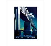 Wee Blue Coo TRAVEL RAIL BRIDGE LITTLE BELT DENMARK SCANDINAVIA UK DANISHAD PRINT B12X1422